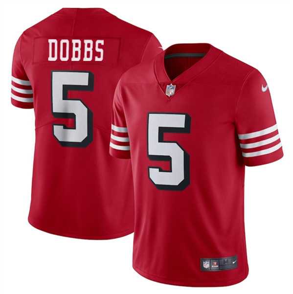 Youth San Francisco 49ers #5 Josh Dobbs New Red Vapor Untouchable Limited Stitched Jersey Dzhi